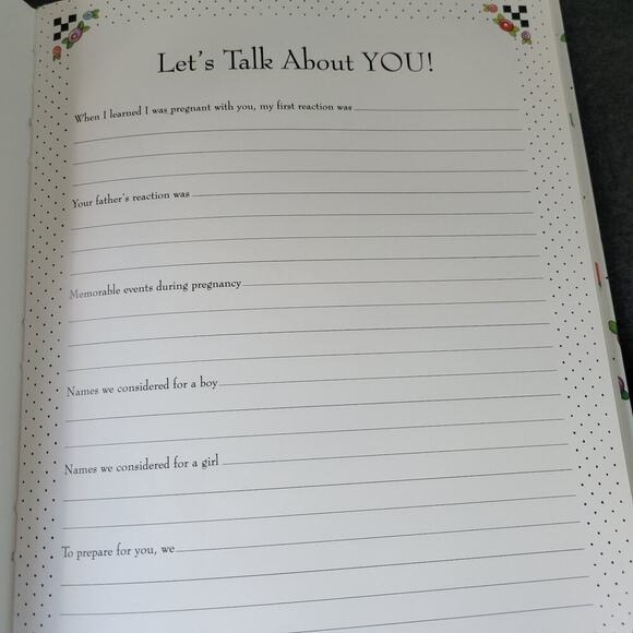 Vintage 1993 Baby Book A Mothers Journal Mary Engelbreit Unused Illustrated - Picture 10 of 13